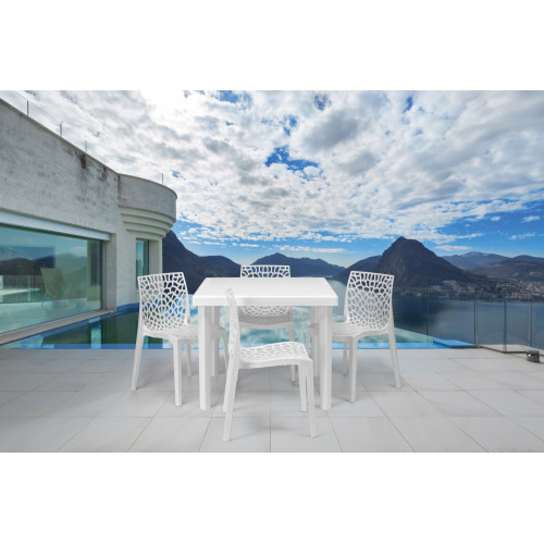 Chaise de jardin en polypropylène Grafik blanc - Centrale Brico