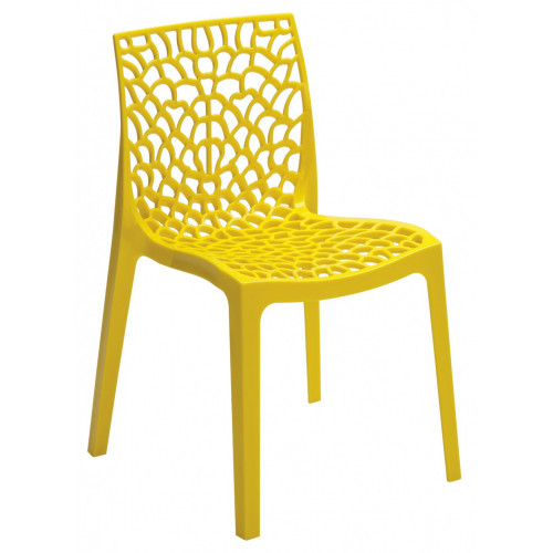 Chaise de jardin en résine Grafik jaune - Centrale Brico