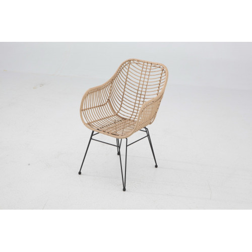 Fauteuil de jardin en acier Mila marron - TELEVES