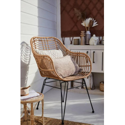 Fauteuil de jardin en acier Mila marron - TELEVES