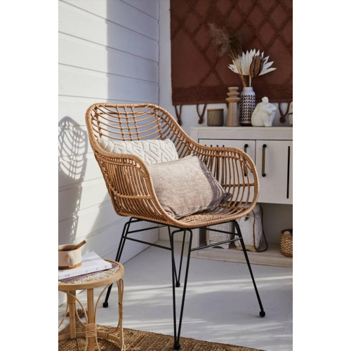 Fauteuil de jardin en acier Mila marron - TELEVES