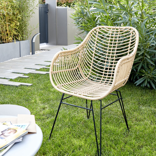 Fauteuil de jardin en acier Mila marron - TELEVES