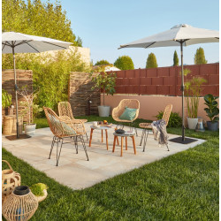 Fauteuil de jardin en acier Mila marron - TELEVES