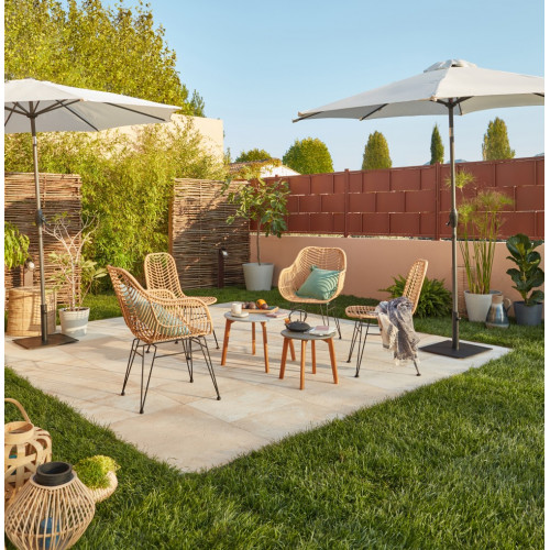 Fauteuil de jardin en acier Mila marron - TELEVES