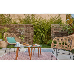 Fauteuil de jardin en acier Mila marron - TELEVES
