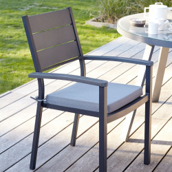 Galette d'assise de chaise ou de fauteuil Perla, taupe l.40 x H.5 cm - Centrale Brico