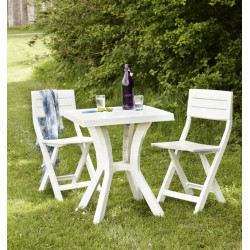 Table de jardin de repas Rigoletto carré blanc 4 personnes - Centrale Brico