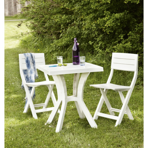 Table de jardin de repas Rigoletto carré blanc 4 personnes - Centrale Brico