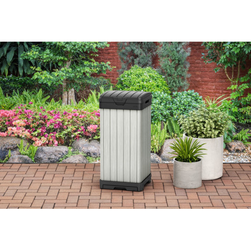 Poubelle Rockford 125 L gris, l.41 x H.87.4 x P.41 cm - Keter