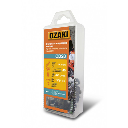 Chaîne de tronçonneuse OZAKI semi carrée: .3/8"LP .050 (1,3mm) 40 entraîneurs - OZAKI