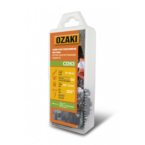 Chaîne de tronçonneuse OZAKI semi carrée: .325" .050 (1,3mm) 64 entraîneurs - OZAKI