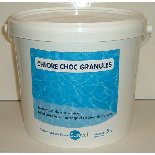 Chlore choc piscine, granulé 5 kg - Centrale Brico