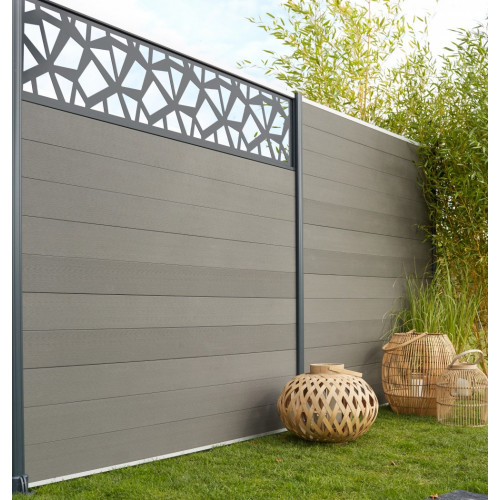 Décor alu à emboîter Kyoto polygo anthracite, L.176 x H.42.8 cm x Ep.2.1 mm - Centrale Brico