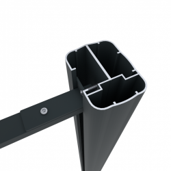 Set de 2 connecteurs pour clôture Kyoto en acier époxy anthracite,H.6 x P.1.3 cm - Centrale Brico