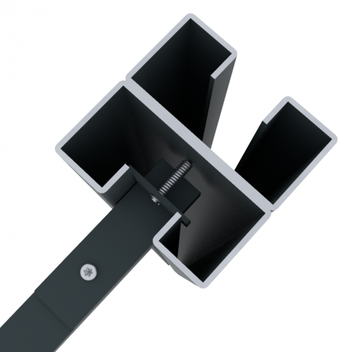 Set de 2 connecteurs pour clôture Kyoto en acier époxy anthracite,H.6 x P.1.3 cm - Centrale Brico