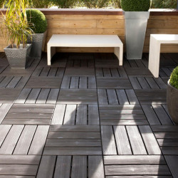 Dalle clipsable polypropylène Easy, noir, L.38 x l.38 cm x Ep.25 mm de marque Centrale Brico, référence: J6628700