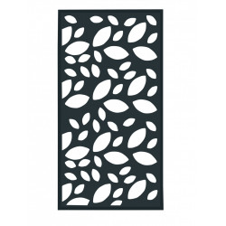 Décor panneau alu Kyoto feuille gris foncé, L.100 x H.185 cm x Ep.21 mm de marque Centrale Brico, référence: J6630200