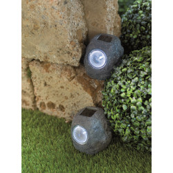 Rocher solaire 2 Lumen gris LUMINEO - LUMINEO