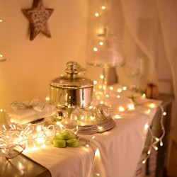 Guirlande électrique 8 m lumineuse de Noël Flicker, 128 leds blanc pur - Centrale Brico