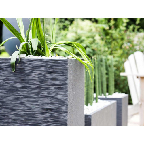 Jardinière Carrée Graphit 39,5 X 39,5 X 43,5 Cm - 35 L - Gris Anthracite - EDA