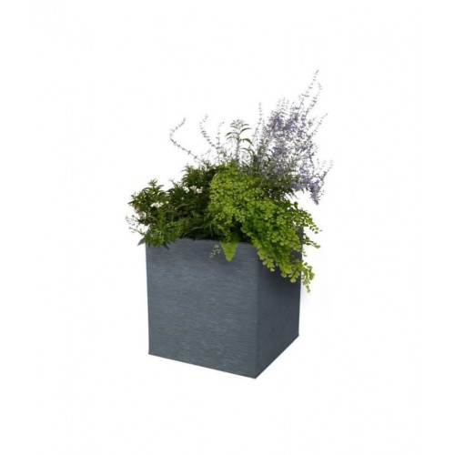 Jardinière Carrée Graphit 39,5 X 39,5 X 43,5 Cm - 35 L - Gris Anthracite - EDA