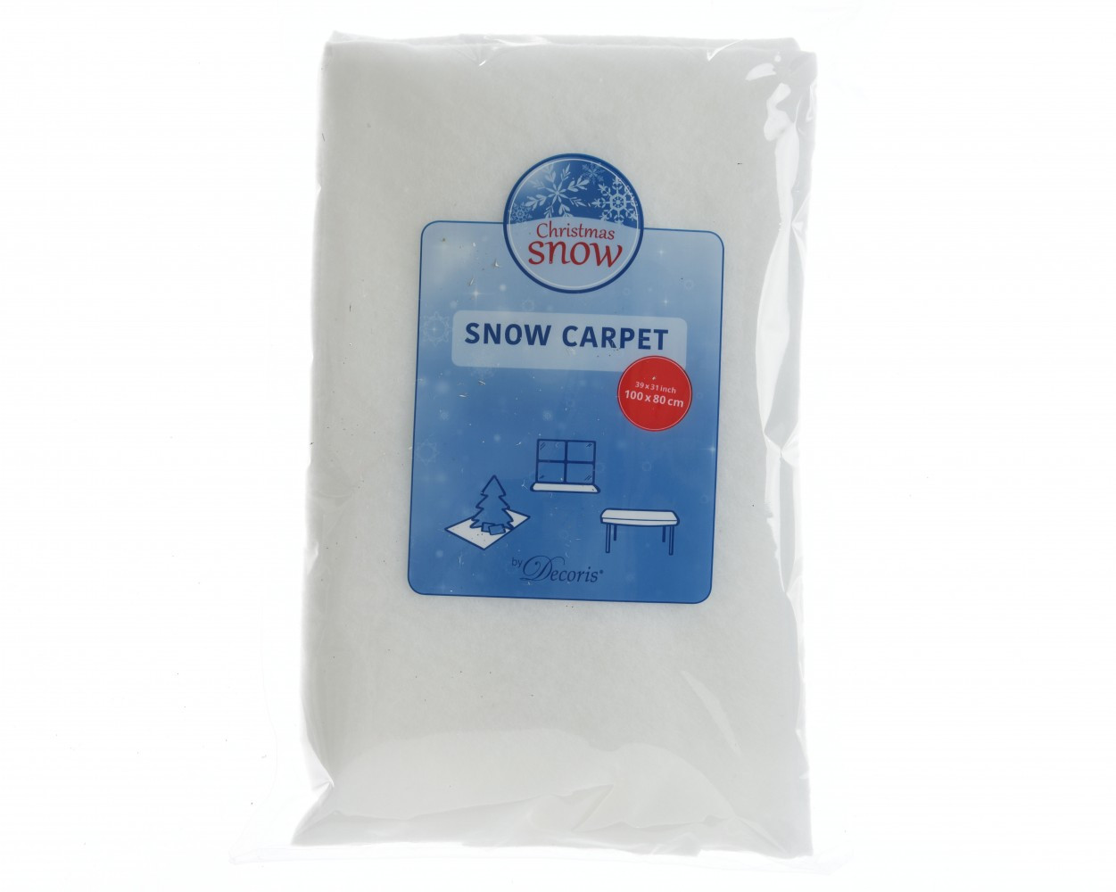 Tapis de neige pour crèche de Noël blanc, 80 x 100 cm