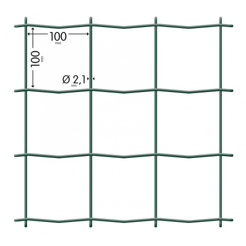 Grillage rouleau soudé Yucca nature vert, H.1 x L.20 m, maille H.100 x l.100 mm - Centrale Brico