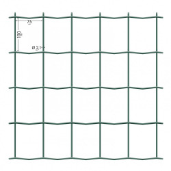 Grillage rouleau soudé Palma nature vert, H.1.8 x L.20m, maille H.100 x l.76.2mm - Centrale Brico