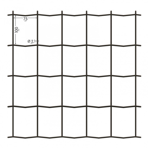 Grillage rouleau soudé Palma nature gris, H.1 x L.20 m, maille H.100 x l.76.2 mm - Centrale Brico