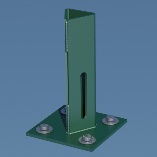 Platine piquet acier galvanisé plastifié à visser vert, H.15 cm x section 100x10 - Centrale Brico