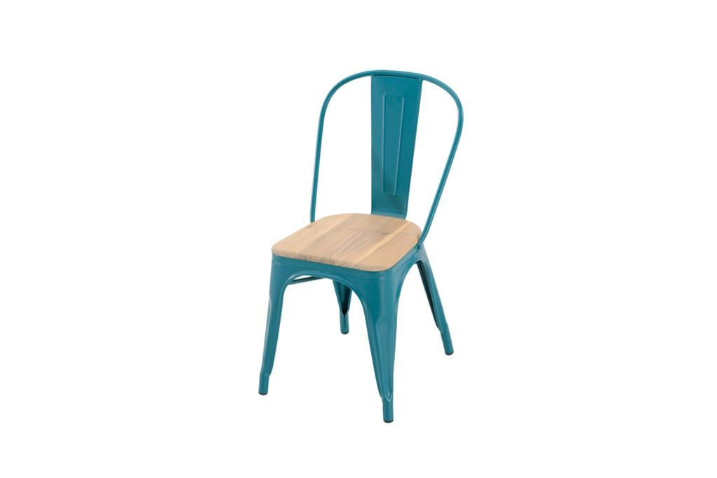 Chaise Oxford acacia bleu petrole