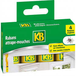 Lot de 4 Rubans attrape mouches, glu, KB de marque KB, référence: J6772300