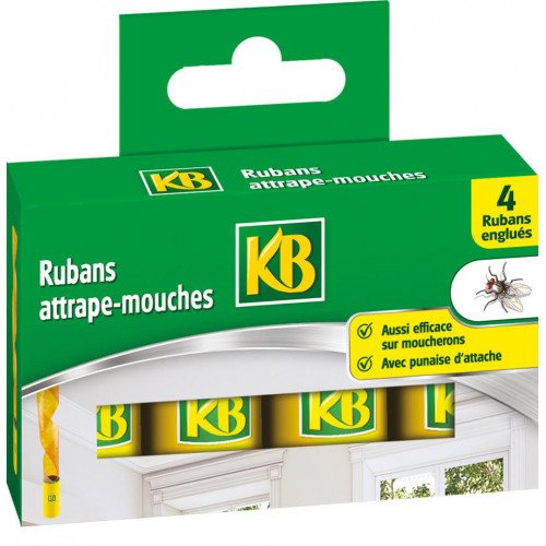 Lot de 4 Rubans attrape mouches, glu, KB - KB