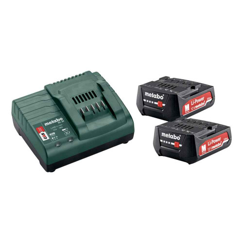 Pack énergie 12 V Pack 2 Batteries 12 Volts + chargeur - 2 x 2,0 Ah Li-Power, SC 30 - Metabo