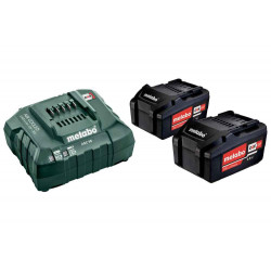 Pack énergie 18 V Pack 2 Batteries 18 volts + chargeur rapide - 2 x 4,0 Ah Li-Power, ASC 55, carton - Metabo