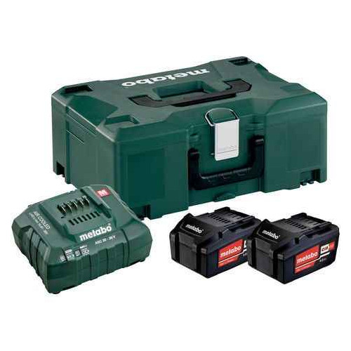 Pack énergie 18 V Pack 2 Batteries 4,0 Ah Li-Power + chargeur rapide - ASC 55, coffret Metabox - Metabo