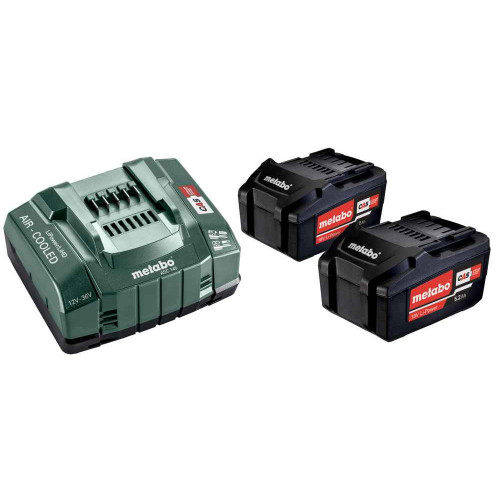 Pack énergie 18 V Pack 2 Batteries 5,2 Ah Li-Power + chargeur rapide - ASC 145 - Metabo