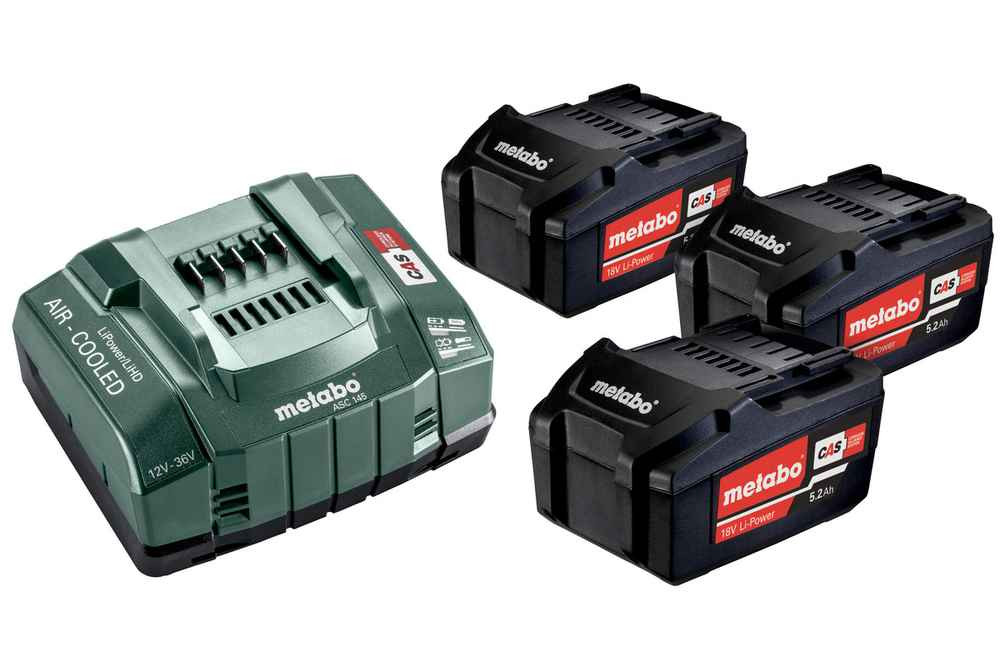 Pack énergie 18 V, 3 Batteries 5,2 Ah Li-Power + Chargeur rapide - Coffret