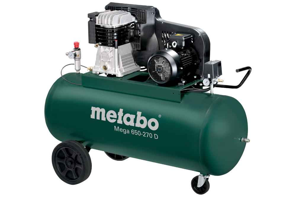 Compresseur à courroie robuste et puissant Metabo Mega 650 270 D 270 Litres 10 bar