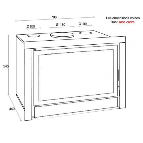 INSERT Classic C-180 porte Battante - Puissance 14kW + ventilation 2 vitesses - TERMOFOC