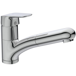Mitigeur évier GIOVO, bec avec douchette - Chrome de marque Ideal Standard, référence: B6867100