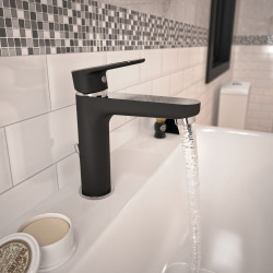 Mitigeur de lavabo TYRIA - Noir chrome, avec vidage - Ideal Standard