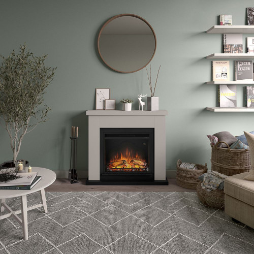 Cheminée électrique décorative "Frode" Beige - Powerflame - TAGU