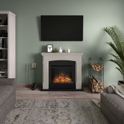 Cheminée électrique décorative "Helmi" Beige - Powerflame - TAGU