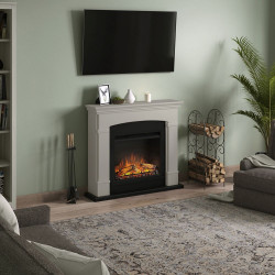 Cheminée électrique décorative "Helmi" Beige - Powerflame - TAGU