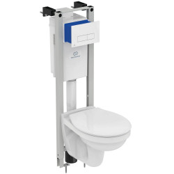 Pack WC bâti-support - suspendu Astor - porcelaine vitrifiée blanc de marque Ideal Standard, référence: B6866400