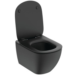 Pack WC suspendu Tesi AquaBlade - Noir mat - Abattant frein de chute ultra-fin de marque Ideal Standard, référence: B6876600