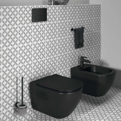 Pack WC suspendu Tesi AquaBlade - Noir mat - Abattant frein de chute ultra-fin - Ideal Standard
