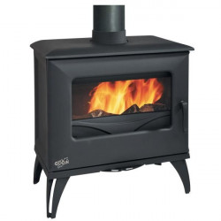 Poêle à bois Cube anthracite 6,5 kW de marque Godin, référence: B6880500