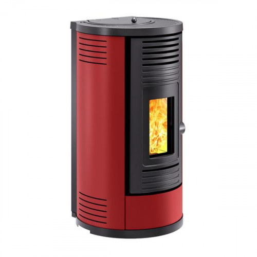 Poêle à granulés Fontica8 - rouge -  électronique 8 kW - Invicta